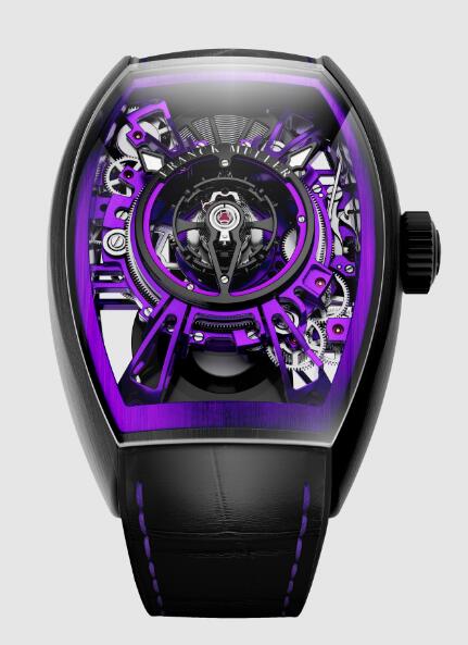 Best FRANCK MULLER Curvex CX Grand Central Tourbillon Skeleton Replica Watch CX 36 T CTR SQT TTNRBR ACVLBR